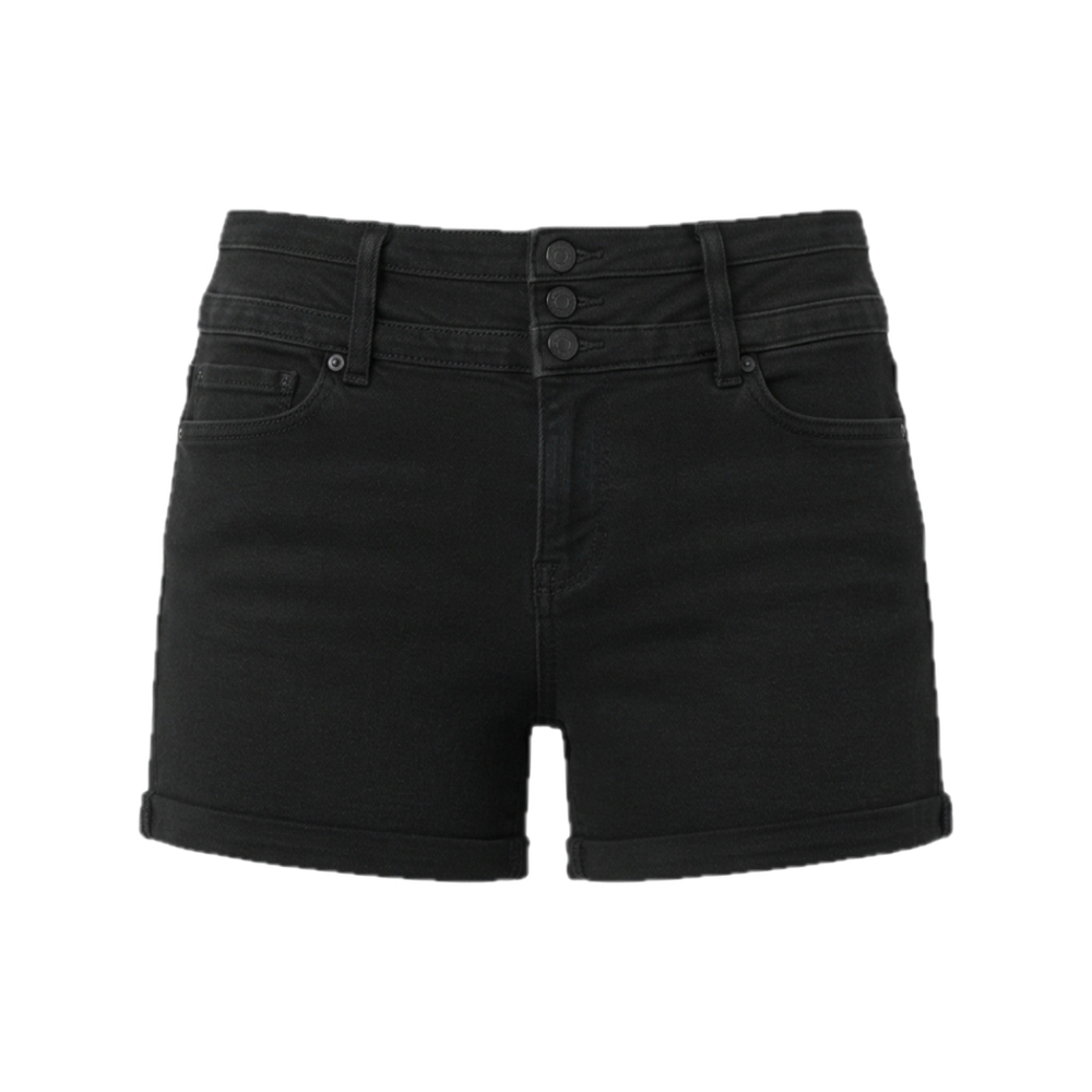 Blue CD S pics Black High-RicCse Triple-Button Denim Shorts Size 3 NWOT